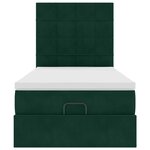 vidaXL Cadre de lit ottoman avec matelas vert foncé 90x200 cm velours