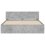 vidaXL Cadre de lit avec tête de lit gris béton 140x190 cm