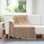 vidaXL Jeté Camel 150 x 200 cm Toison