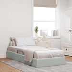 vidaXL Cadre de lit ottoman Gris clair 100 x 200 cm Velours