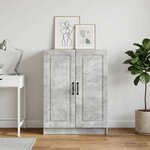 vidaXL Buffet Gris béton 66 x 34 5 x 87 cm Bois d'ingénierie