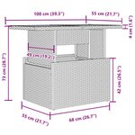 vidaXL Salon de jardin avec coussins 2Pièces gris résine tressée et verre
