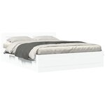 vidaXL Cadre de lit avec tête de lit sans matelas blanc 150x200 cm