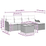 vidaXL Ensemble de canapé de jardin 6 Pièces Beige Poly rotin