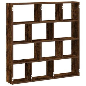 vidaXL Étagère cube murale 12 compartiments chêne fumé bois ingénierie
