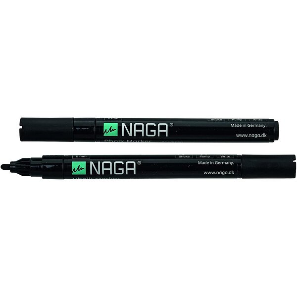 Lot de 2 marqueurs effaçables à sec Pointe conique 2 mm Noir NAGA