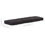 vidaXL Coussins de plancher de palette lot de 2 Coton Noir