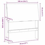 vidaXL Tête de lit capitonnée Noir 100 cm Pin massif