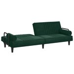 vidaXL Canapé-lit avec accoudoirs vert foncé velours
