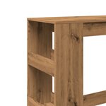 vidaXL Table de bar avec étagères chêne artisanal bois d'ingénierie