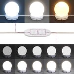 vidaXL Ensemble de coiffeuse avec LED Blanc Bois de pin solide
