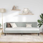 vidaXL Cadre de lit d'angle Gris clair 80 cm x 200 cm tissu