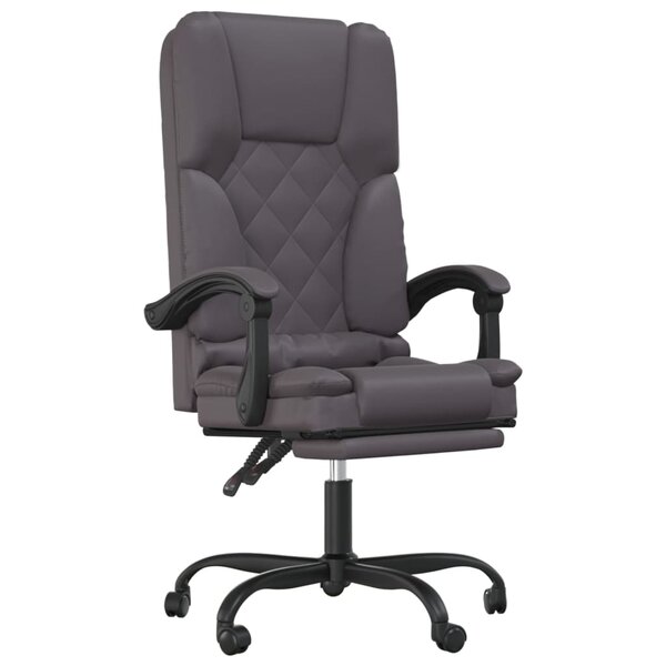 Fauteuil de massage inclinable de bureau informatique étude similicuir gris 02_0025406