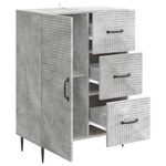 vidaXL Buffet Gris béton 66 x 34 5 x 89 5 cm Bois d'ingénierie