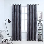vidaXL Rideaux occultants et anneaux 2Pièces Velours Anthracite 140x245cm