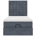 vidaXL Cadre de lit ottoman avec matelas gris foncé 90x190 cm velours