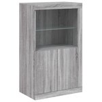vidaXL Buffet avec lumières LED sonoma gris 162x37x100 cm