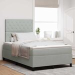 Lit à sommier box avec matelas Gris clair 120x200 cm Velours