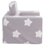 vidaXL Canapé-lit pour enfants Gris clair avec étoiles Peluche douce