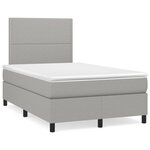 vidaXL Sommier à lattes de lit et matelas gris clair 120x190 cm tissu