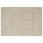 vidaXL Tapis de surface Naturel et Blanc 120 x 170 cm Jute
