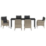 vidaXL Ensemble de salle à manger de jardin 7 pièces avec coussins Gris clair Poly Rattan