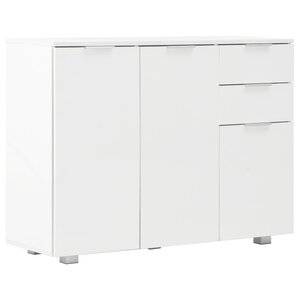 vidaXL Buffet Blanc brillant 107x35x80 5 cm