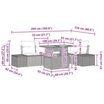 vidaXL Ensemble de salle à manger pour jardin 6 Pièces Noir et Marron