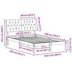 vidaXL Cadre de lit avec tête de lit rembourrée Marron 120 x 190 cm