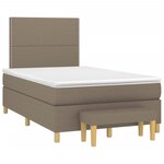 vidaXL Sommier à lattes de lit avec matelas Taupe 120x200 cm Tissu