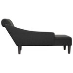 vidaXL Fauteuil long avec coussin et accoudoir droit noir tissu