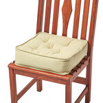 Galette de chaise coussin rehausseur en coton Vert sauge  40 x 40 x 10 cm - HOMESCAPES