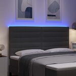 vidaXL Tête de lit LED avec bandes LED Gris foncé 180 cm tissu