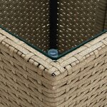vidaXL Ensemble de bistro avec coussins 3 Pièces beige rotin et verre
