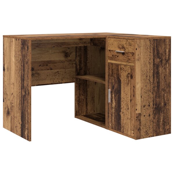vidaXL Bureau d'angle en vieux bois 102x88x75 cm en bois d'ingénierie