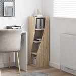 vidaXL Meuble d'angle Blanc 32x32x102cm Bois d'ingénierie