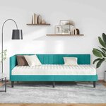 vidaXL Cadre de lit d'angle avec matelas 2 pc Turquoise 80 x 200 cm