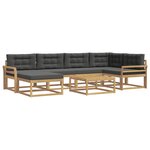 vidaXL Ensemble de canapés d'extérieur 7 pc Blanc et anthracite