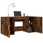 vidaXL Bureau chêne fumé 140x50x75 cm bois d'ingénierie