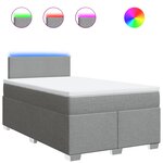 vidaXL Sommier à lattes de lit avec matelas Gris clair 120x200cm Tissu