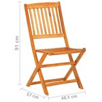 vidaXL Mobilier à dîner de jardin pliable 7 Pièces Bois d'acacia solide
