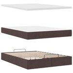 VidaXL Cadre de lit ottoman avec matelas marron foncé 140x200 cm tissu