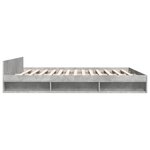 vidaXL Cadre de lit avec tiroirs sans matelas gris béton 200x200 cm