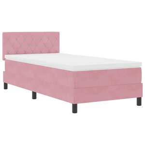 vidaXL Lit à Somier avec Matelas Rose 90x200 cm Velours