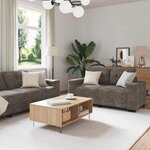 vidaXL Canapé 3 Pièces Gris foncé 221 x 80 x 80 cm Tissu en lin mélangé