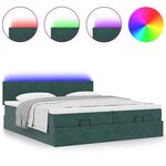 VidaXL Cadre de lit ottoman avec matelas vert foncé 180x200 cm velours