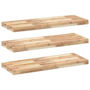 vidaXL Étagères flottantes 3 Pièces 80x30x4 cm acacia massif non traité