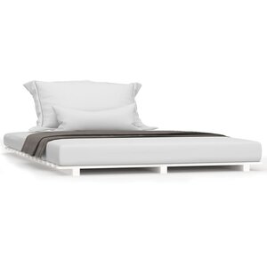 vidaXL Cadre de lit sans matelas blanc 140x190 cm bois de pin massif