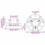 vidaXL Pied de Sapin de Noël Noir 40 x 40 x 21 cm Acier