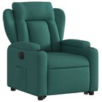 vidaXL Fauteuil inclinable électrique vert foncé tissu